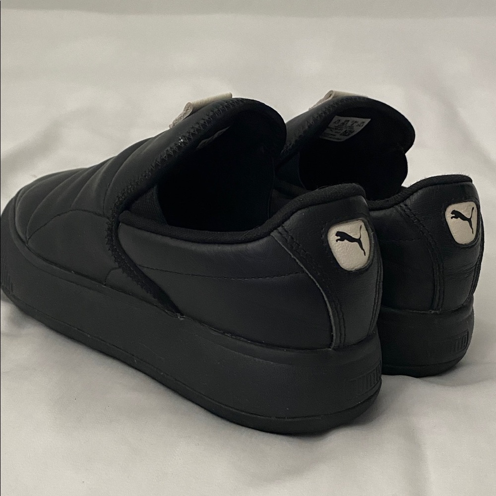 Puma Mayu Black Leather Puffy Slip On Sneakers Size 8 Women’s - Picture 8 of 14
